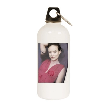 Olivia Wilde White Water Bottle With Carabiner