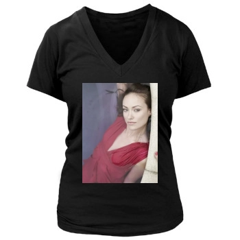 Olivia Wilde Women's Deep V-Neck TShirt