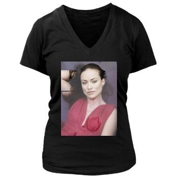 Olivia Wilde Women's Deep V-Neck TShirt