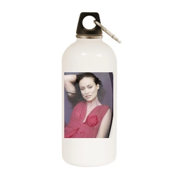 Olivia Wilde White Water Bottle With Carabiner