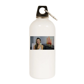 Olivia Wilde White Water Bottle With Carabiner