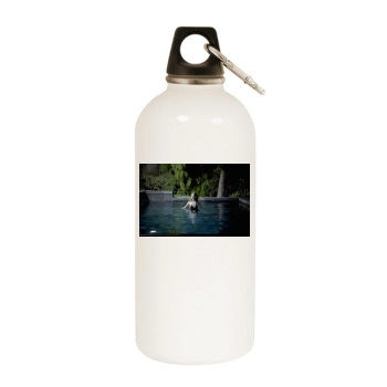 Olivia Wilde White Water Bottle With Carabiner