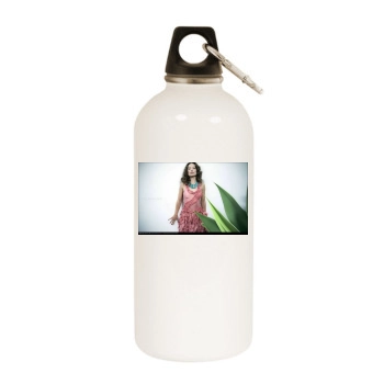 Olivia Wilde White Water Bottle With Carabiner