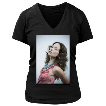 Olivia Wilde Women's Deep V-Neck TShirt