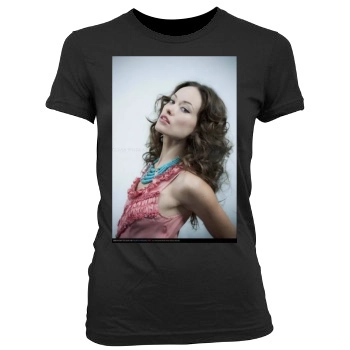 Olivia Wilde Women's Junior Cut Crewneck T-Shirt