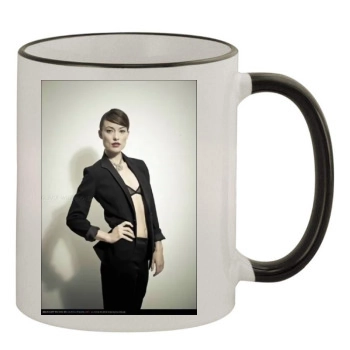 Olivia Wilde 11oz Colored Rim & Handle Mug