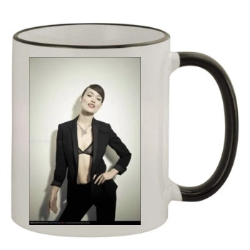 Olivia Wilde 11oz Colored Rim & Handle Mug