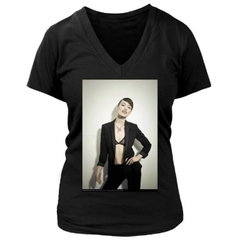 Olivia Wilde Women's Deep V-Neck TShirt