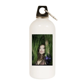 Olivia Wilde White Water Bottle With Carabiner