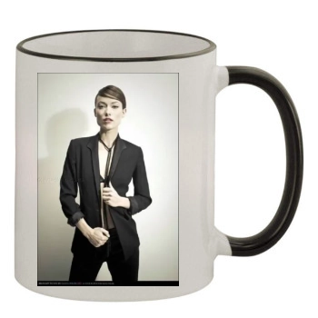 Olivia Wilde 11oz Colored Rim & Handle Mug