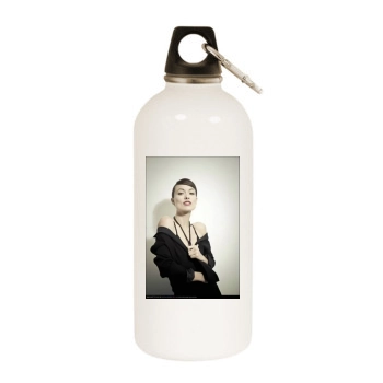 Olivia Wilde White Water Bottle With Carabiner