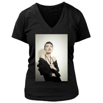 Olivia Wilde Women's Deep V-Neck TShirt