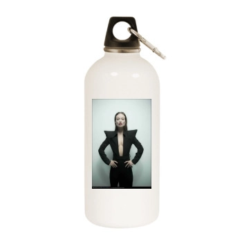 Olivia Wilde White Water Bottle With Carabiner