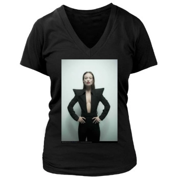 Olivia Wilde Women's Deep V-Neck TShirt