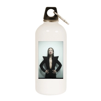 Olivia Wilde White Water Bottle With Carabiner