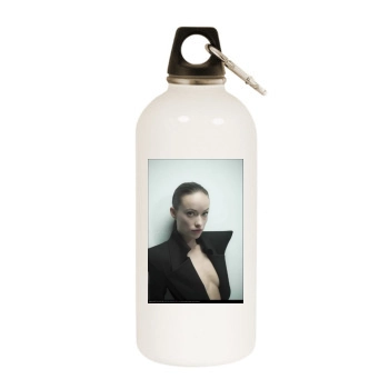 Olivia Wilde White Water Bottle With Carabiner