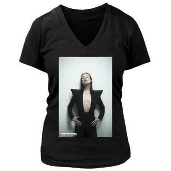 Olivia Wilde Women's Deep V-Neck TShirt