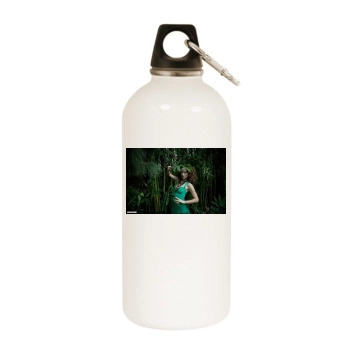 Olivia Wilde White Water Bottle With Carabiner