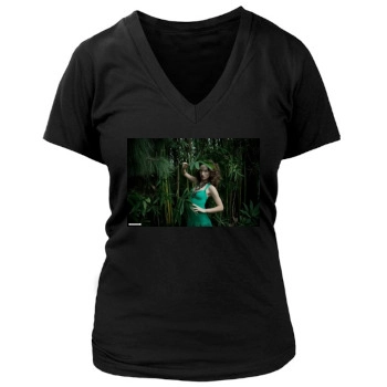 Olivia Wilde Women's Deep V-Neck TShirt