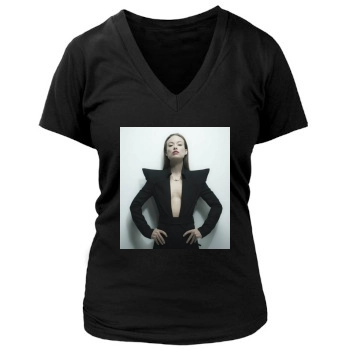 Olivia Wilde Women's Deep V-Neck TShirt