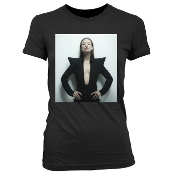 Olivia Wilde Women's Junior Cut Crewneck T-Shirt