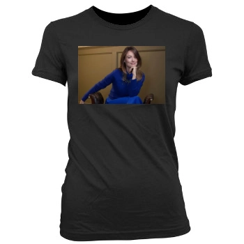 Olivia Wilde Women's Junior Cut Crewneck T-Shirt