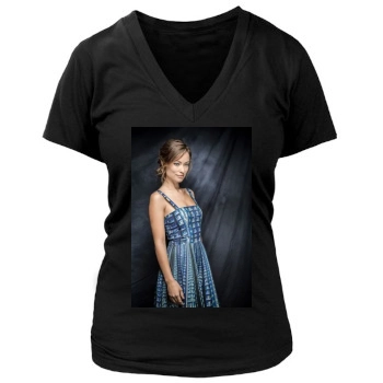 Olivia Wilde Women's Deep V-Neck TShirt