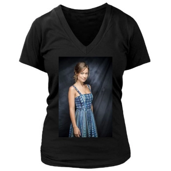 Olivia Wilde Women's Deep V-Neck TShirt