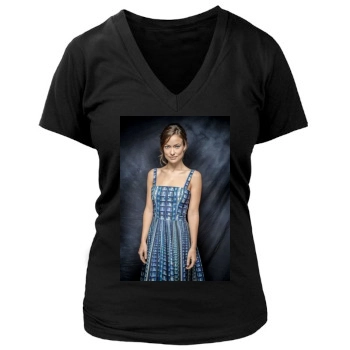 Olivia Wilde Women's Deep V-Neck TShirt