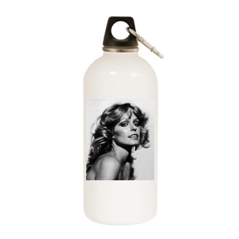 Farrah Fawcett White Water Bottle With Carabiner