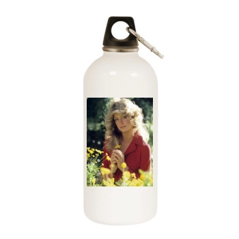 Farrah Fawcett White Water Bottle With Carabiner