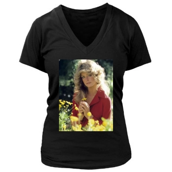 Farrah Fawcett Women's Deep V-Neck TShirt