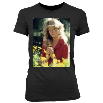 Farrah Fawcett Women's Junior Cut Crewneck T-Shirt