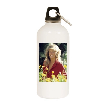 Farrah Fawcett White Water Bottle With Carabiner