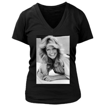 Farrah Fawcett Women's Deep V-Neck TShirt