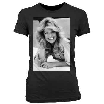 Farrah Fawcett Women's Junior Cut Crewneck T-Shirt