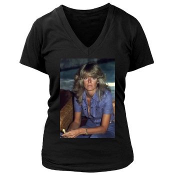 Farrah Fawcett Women's Deep V-Neck TShirt