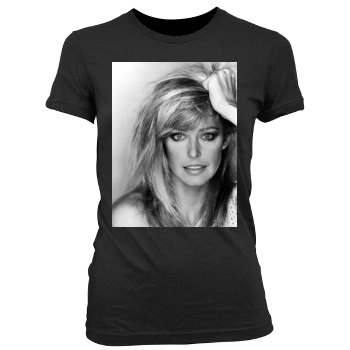 Farrah Fawcett Women's Junior Cut Crewneck T-Shirt