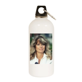 Farrah Fawcett White Water Bottle With Carabiner