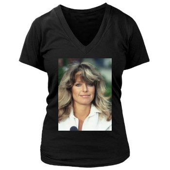 Farrah Fawcett Women's Deep V-Neck TShirt