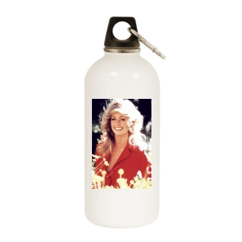 Farrah Fawcett White Water Bottle With Carabiner