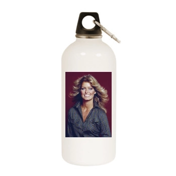 Farrah Fawcett White Water Bottle With Carabiner