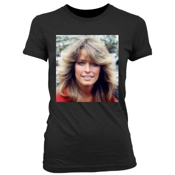 Farrah Fawcett Women's Junior Cut Crewneck T-Shirt