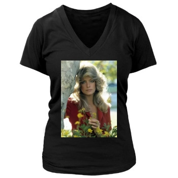 Farrah Fawcett Women's Deep V-Neck TShirt