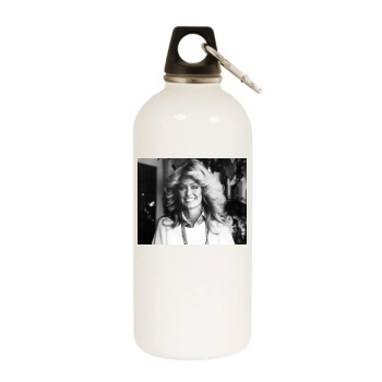 Farrah Fawcett White Water Bottle With Carabiner