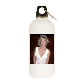 Farrah Fawcett White Water Bottle With Carabiner