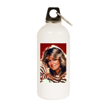 Farrah Fawcett White Water Bottle With Carabiner