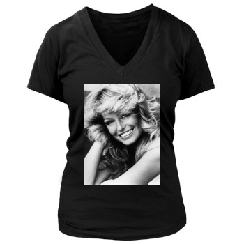 Farrah Fawcett Women's Deep V-Neck TShirt