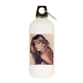 Farrah Fawcett White Water Bottle With Carabiner