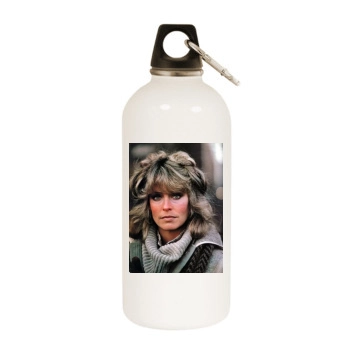 Farrah Fawcett White Water Bottle With Carabiner